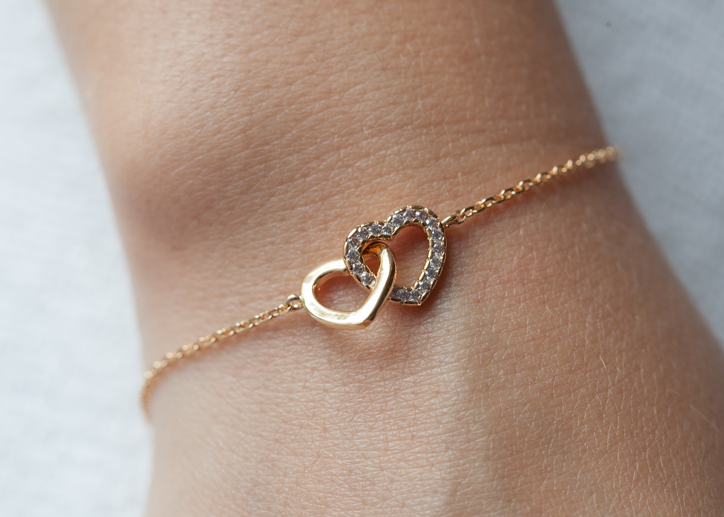 Bracelet chaîne anneaux entrelaçés plaqué or rose - Bracelet d'amitié –  Elise et moi