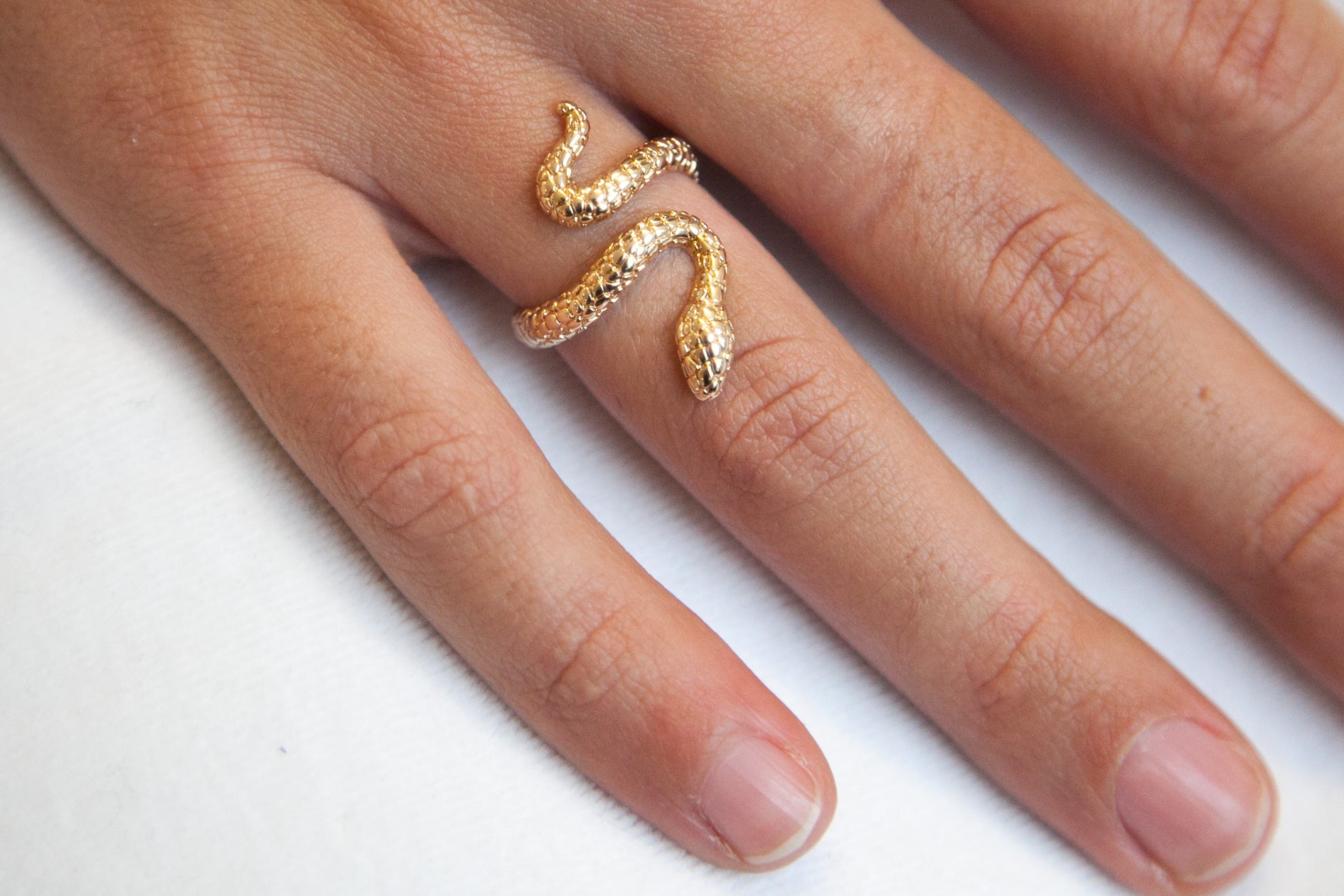 Bague serpent plaqué or