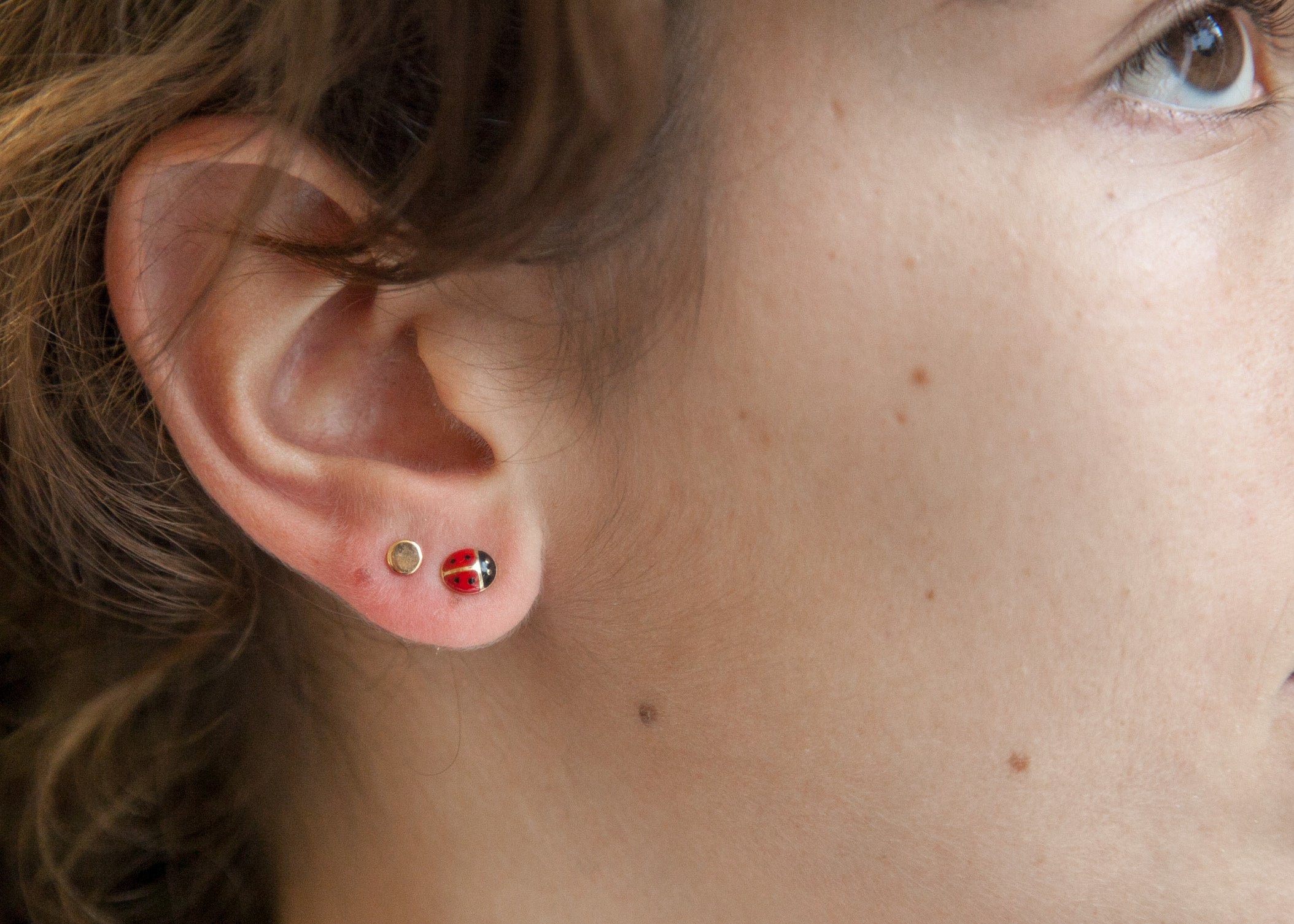 Boucles d oreilles coccinelles en argent Boucle oreille enfant