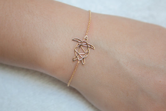 Bracelet tortue plaqué or