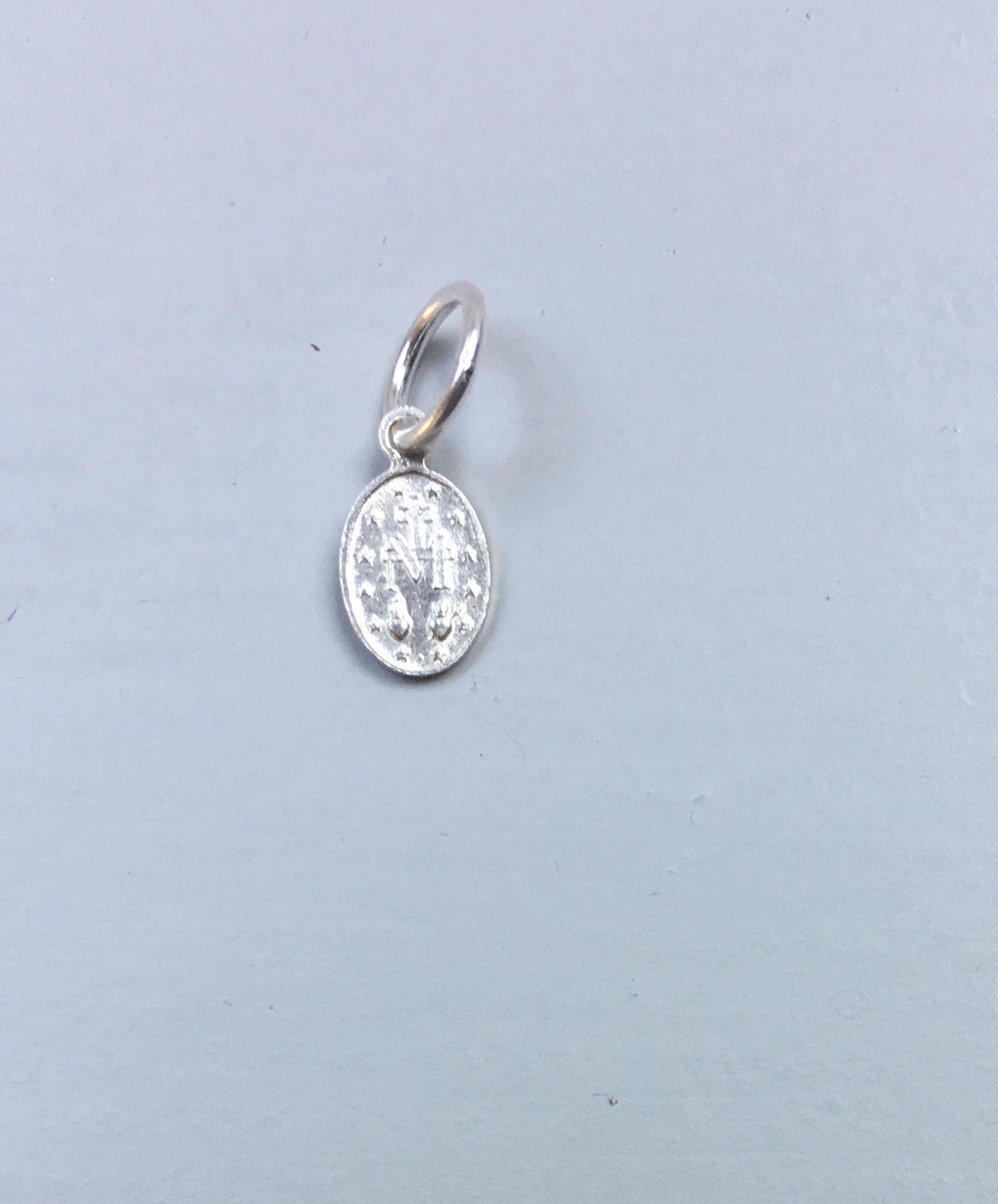 Pendentif médaille vierge Marie en argent