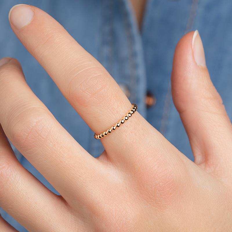 Bague petites boules plaqu or jaune Elise et moi