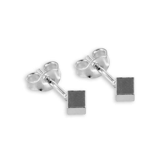 Boucles d'oreilles cube en argent