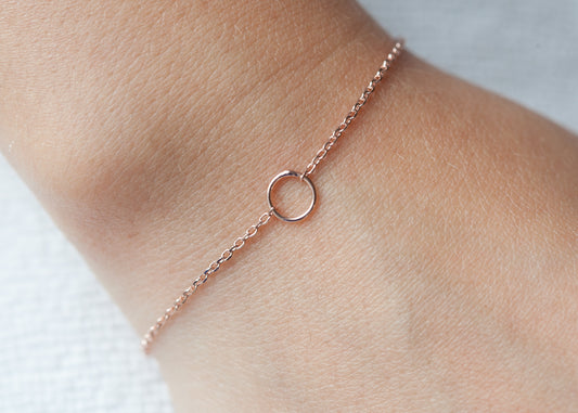 Bracelet petit rond plaqué or rose