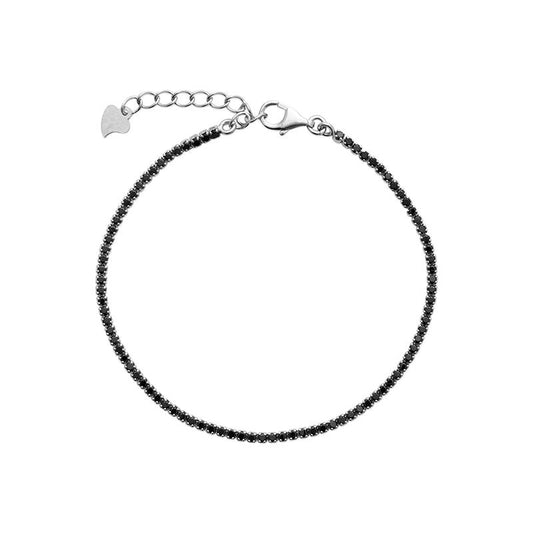 Bracelet en argent et oxydes de zirconium de couleur noire