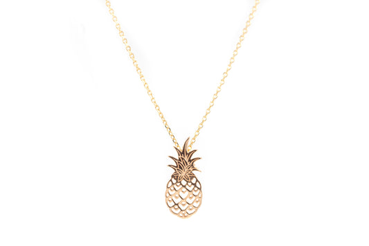 Collier ananas plaqué or.  Livraison gratuite