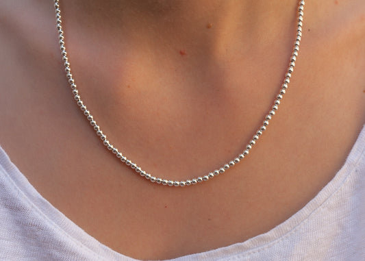 Collier perles d'argent