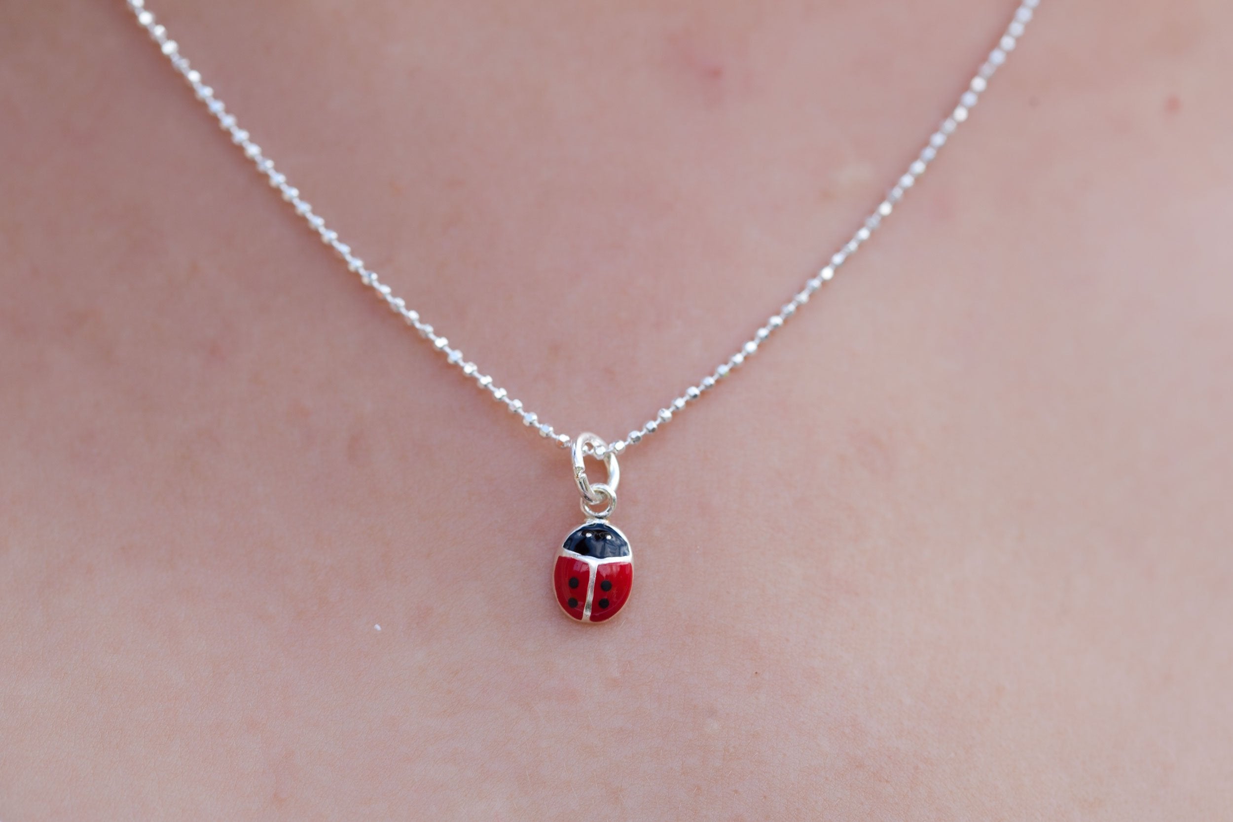 Collier coccinelle en argent