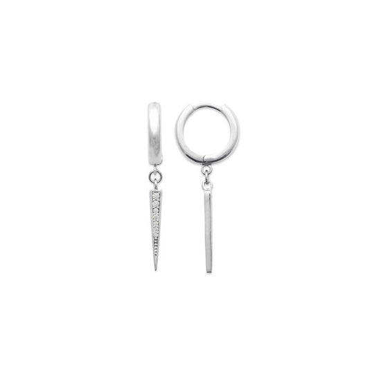 Boucles d'oreilles créoles pic argent